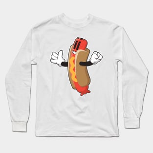 Happy Wiener in His Bun - Vector Art Long Sleeve T-Shirt